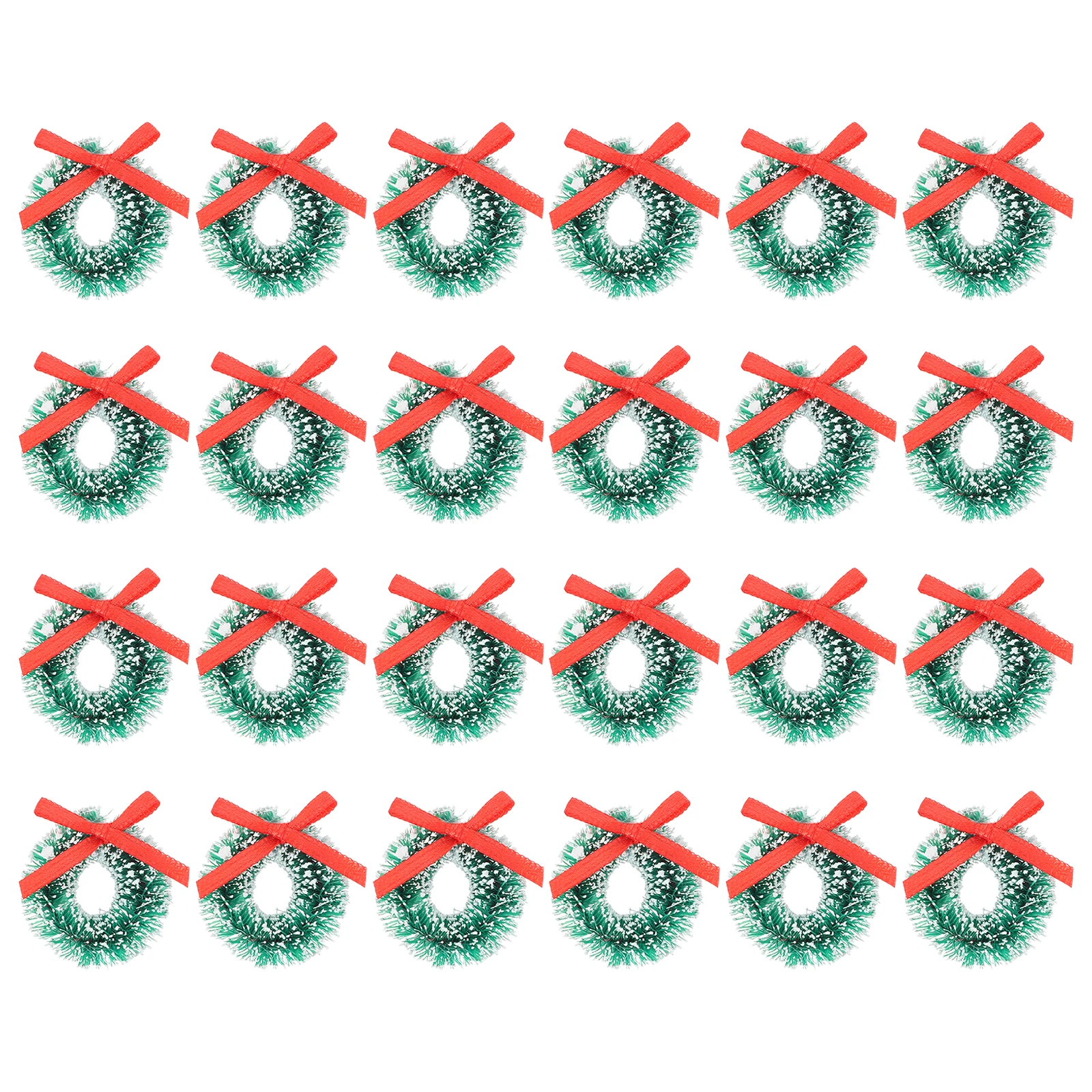 

24pcs Christmas Wreath Mini Decorations Stylish Photo Prop Sisal Silk Ornaments Holiday Party Garden Yard Porch Xmas Adornment