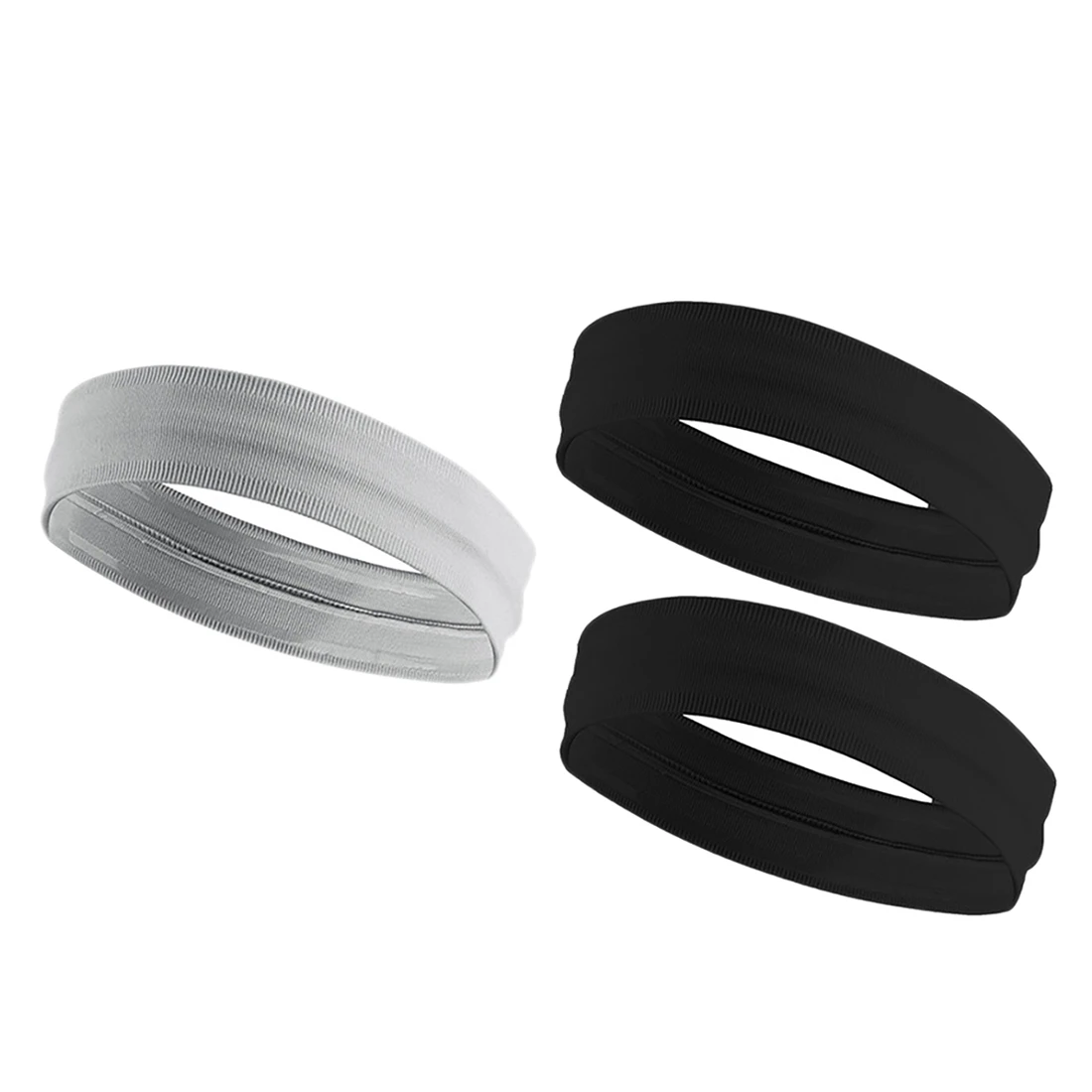 3Pcs Workout Headbands Stretchy Wicking Quick Drying Hairband for Men Women Running