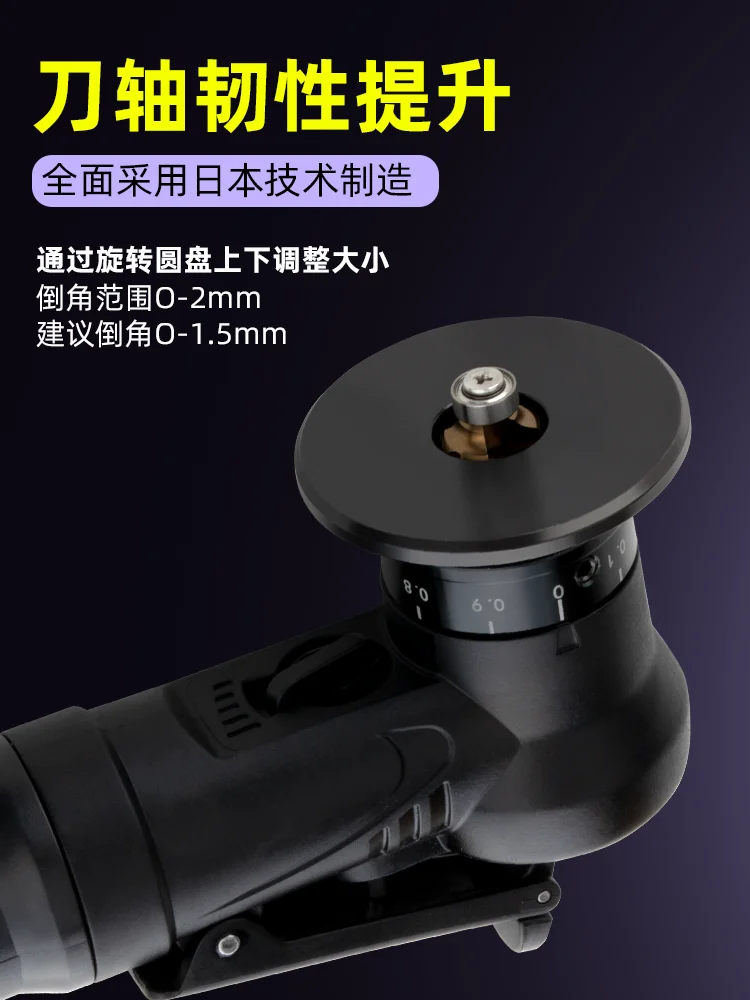 Small pneumatic hand-held 45-degree C angle R angle burr arc trimming inner hole chamfering artifact