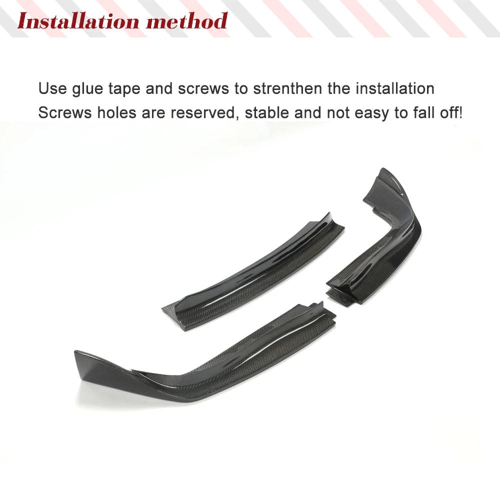 Car Front Bumper Lip Spoiler Chin Splitters For Infinti G37 Base Coupe Journey Sedan 2009-2013 3PCS Body Kits Carbon Fiber / FRP