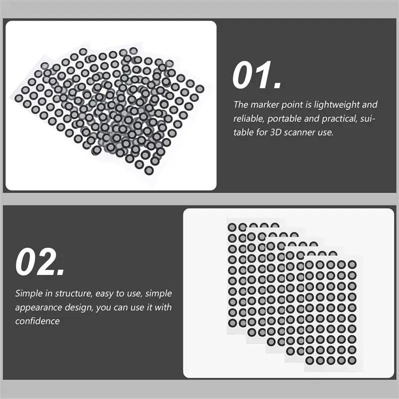 Imagem -04 - Reference Scanning Scanner Reflective Marker Film Markers Marking Reflection Points Wear Resistant Scan Spray Dot 3d