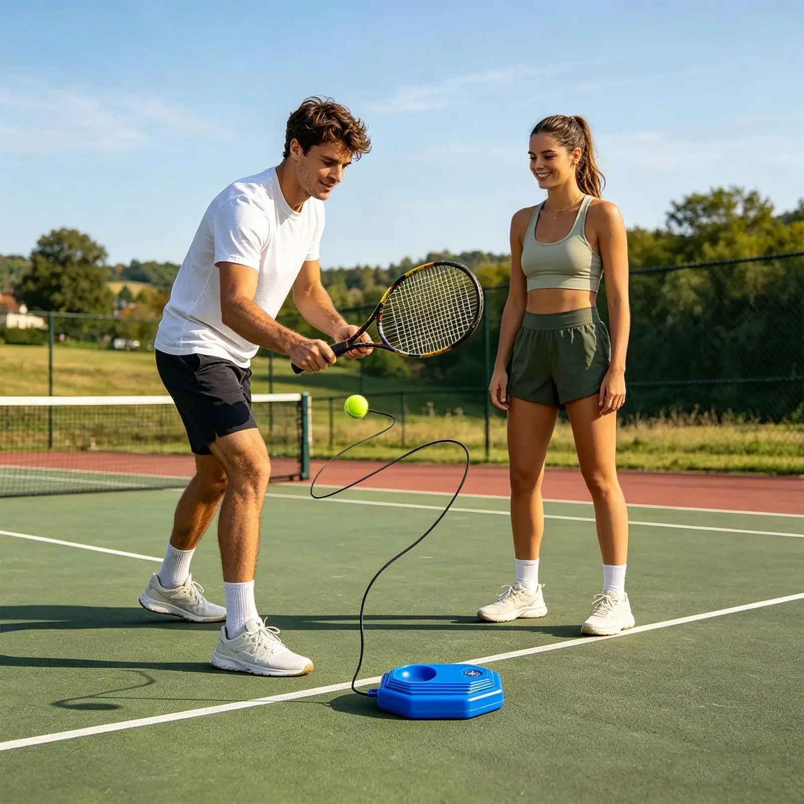 

Tennis Training System Complete Swing Skill Practice Indoor Outdoor Tennis Rebounder For Beginners Enthusiasts Elderly Backyard