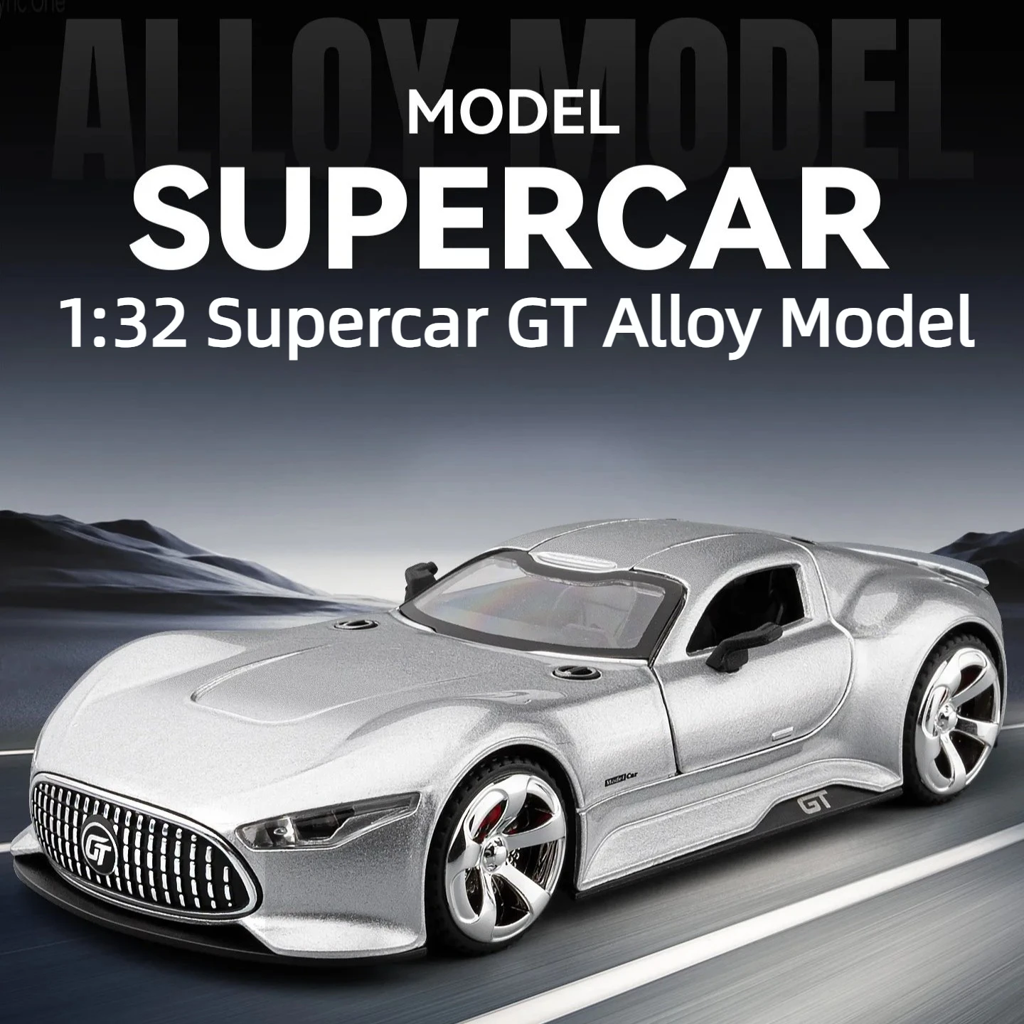 

1:32 GT Alloy Car Model with Sound and Light Pull Back Toy Diecast Alloy Car Model Collectible Gift