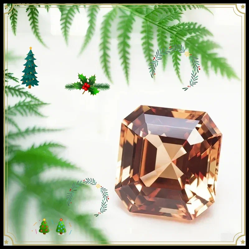

Top Top Lab Grown Sapphire Asscher Cut Orange Color Artificial Gemstone DIY For Jewelry Making