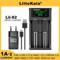 Liitokala Lii-S2 500 1.2V 3.8V 3.7V 3.2V 18650 18350 18500 21700 26650 16340 26700 AA NiMH Lithium Rechargeable Battery Charger