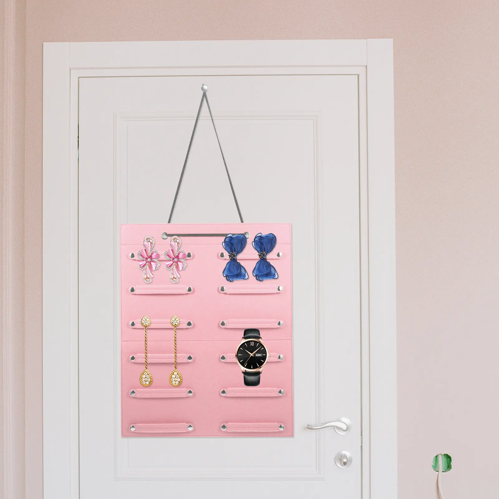 

Stylish Felt Hairband Hanging Holder Wall Mount Hair Accessories Organizer for Headbands Bows Decorative Room Decoration Storage