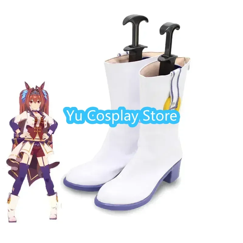 Game Pretty Derby Daiwa Scarlet Cosplay Shoes Halloween Carnival Boots Cosplay Prop PU Leather Shoes Custom Made