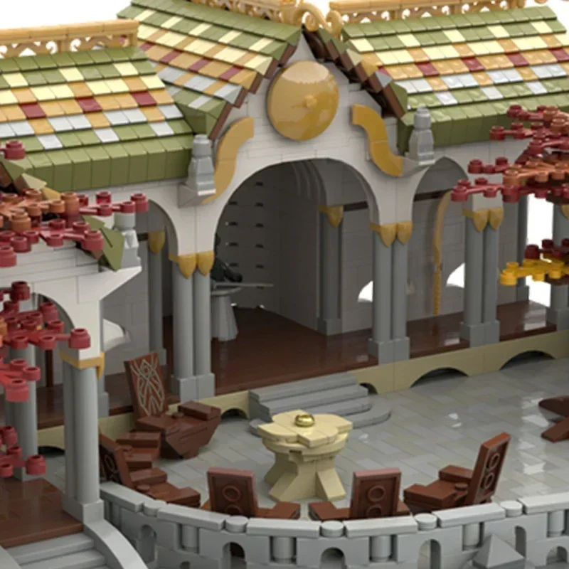 Ring King Modello Moc Mattoni da costruzione Consiglio di Elrond House Tecnologia Blocchi modulari Regali Giocattoli di Natale Set fai da te Assemblaggio