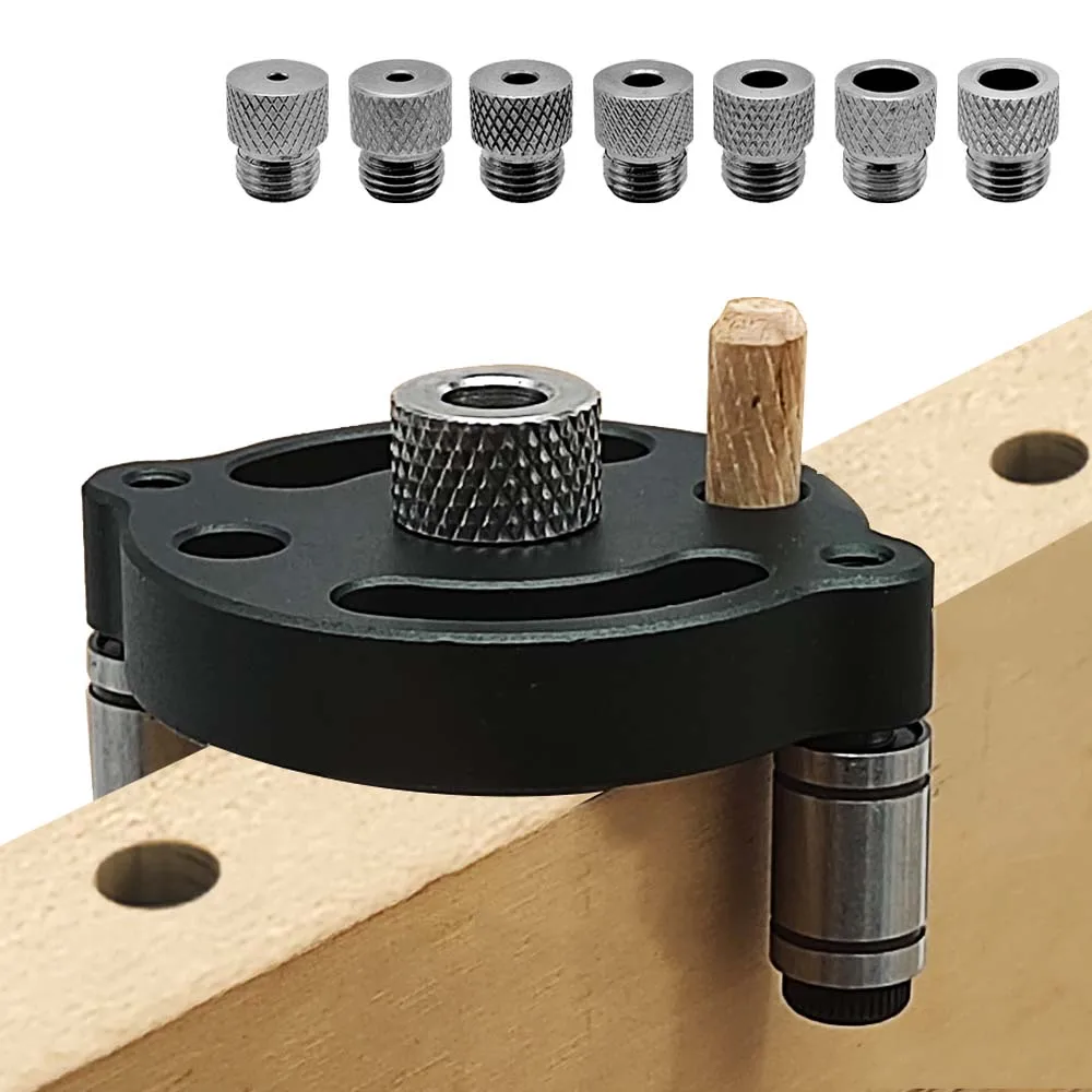 3–10 mm Dübellehren-Set – selbstzentrierender Bohrführungssucher mit 8 Stahlbuchsen – Locher aus Aluminiumlegierung für die Holzbearbeitung – Detail 13