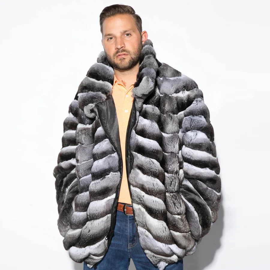 

Mens Fur Coats Real Fur Coats Natural Rabbit Fur Coat 2024 High Quality Rex Rabbit Coat Full Skin Bomber Jackets