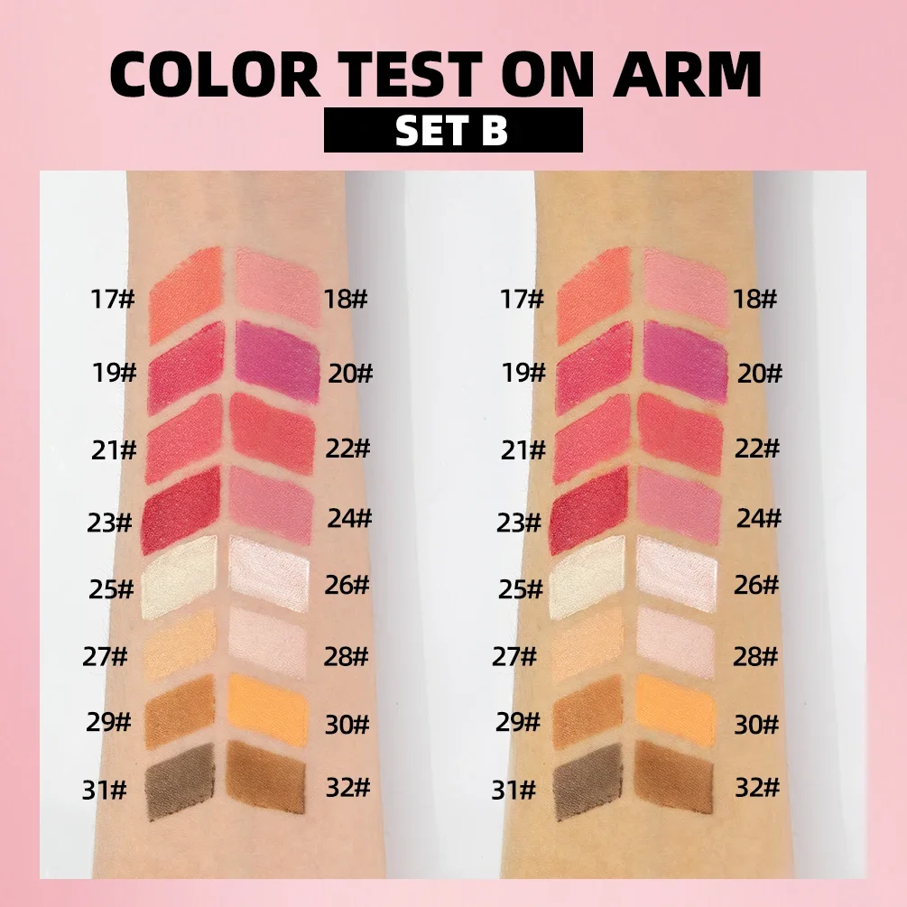 Qibest Palette tout-en-un de fard à joues et de contour 16 couleurs, Palette de maquillage en poudre mate nacrée surligneur crème multicolore