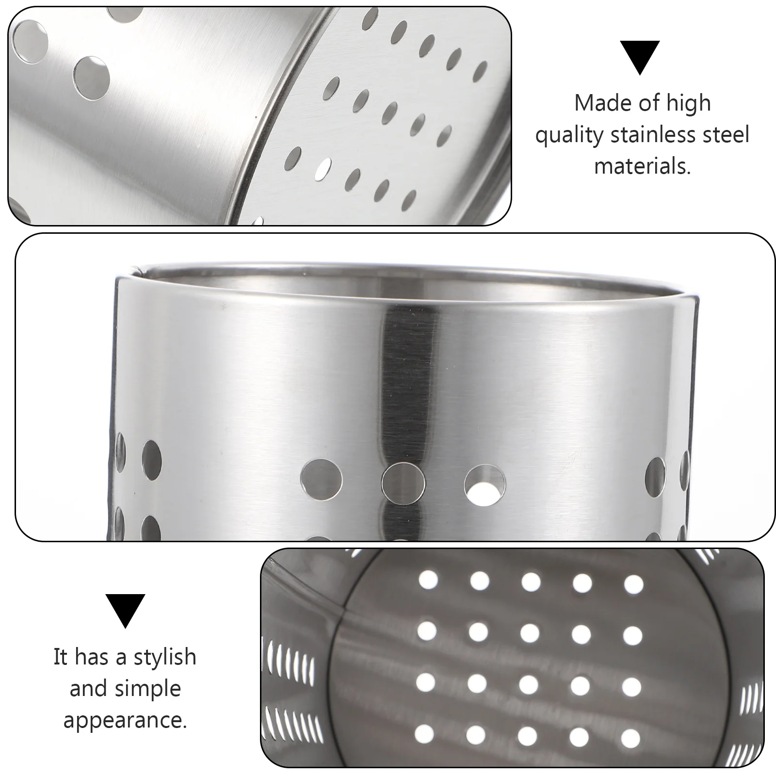 

2 Pcs Organizer Stainless Steel Tableware Storage Barrel Cutlery Holder for Countertop