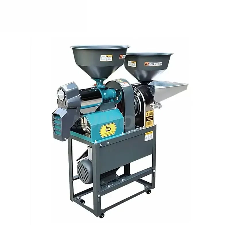 Small Rice Mill Machine Combined Stainless Steel Rice Huller and Whitener for Home Use