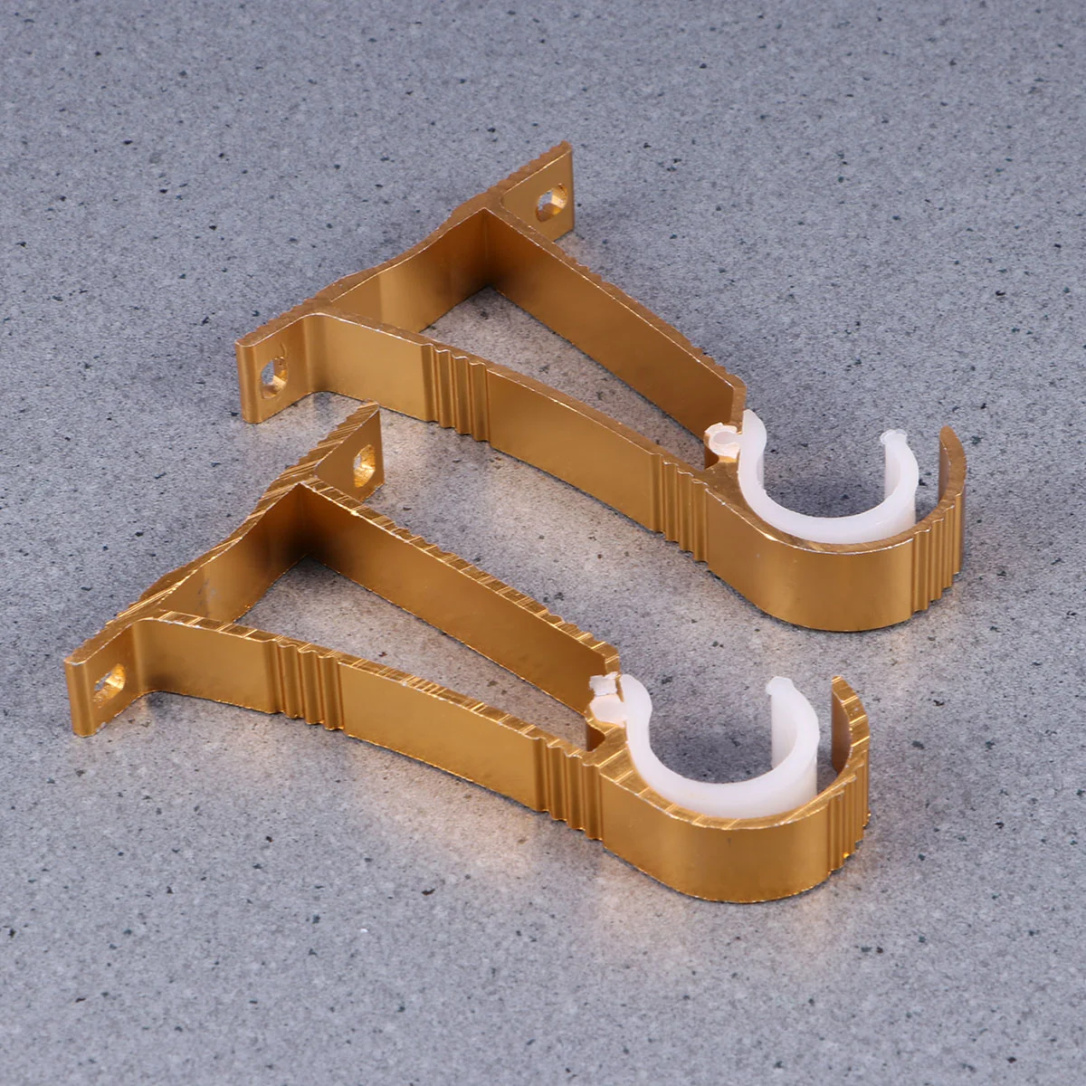 2 Pcs Curtain Tracks Aluminum Alloy Bracket Holder Brackets Dual Purpose Drapery Rod