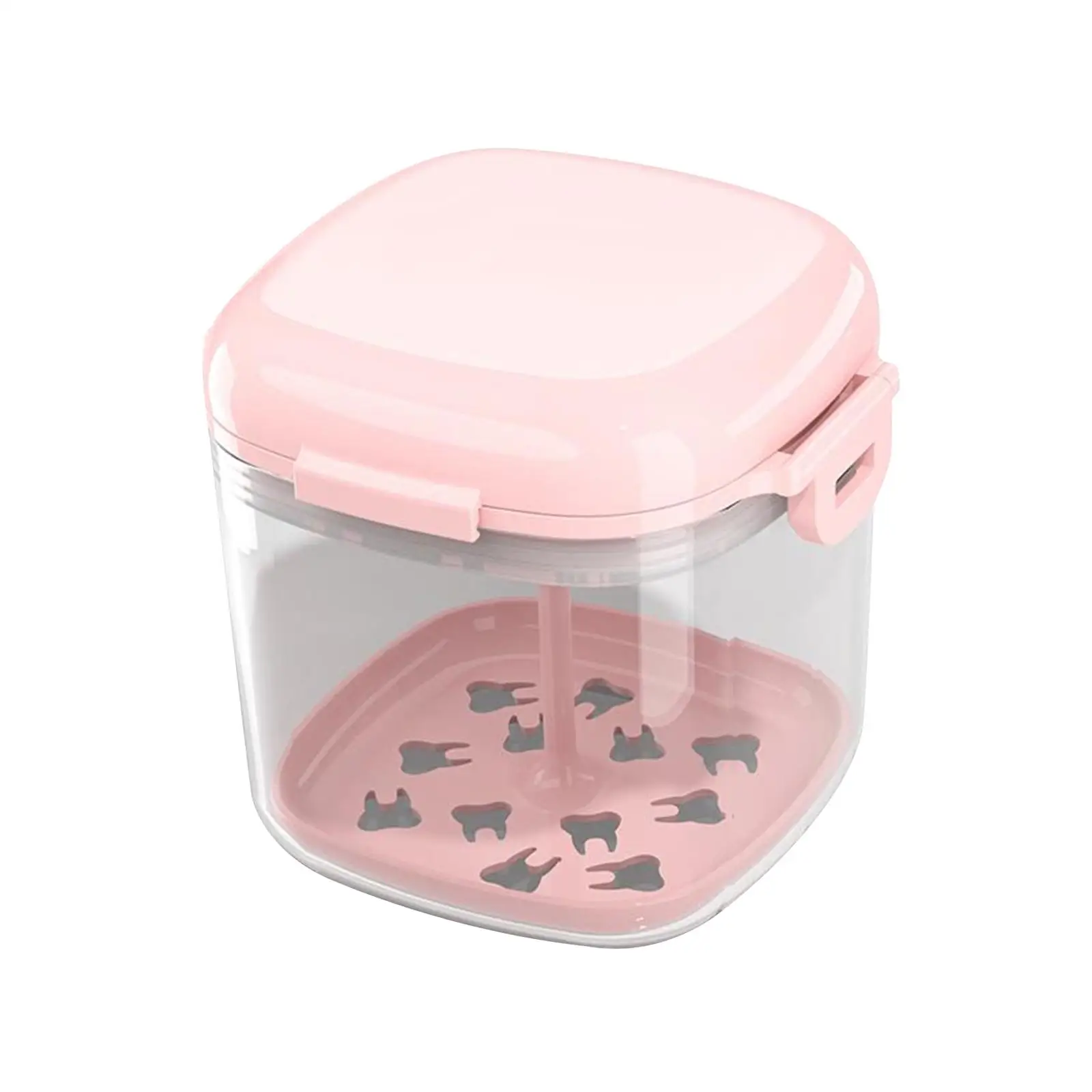 Denture Cleaner Case Denture Cup False Storage Box Waterproof with Lid Soak