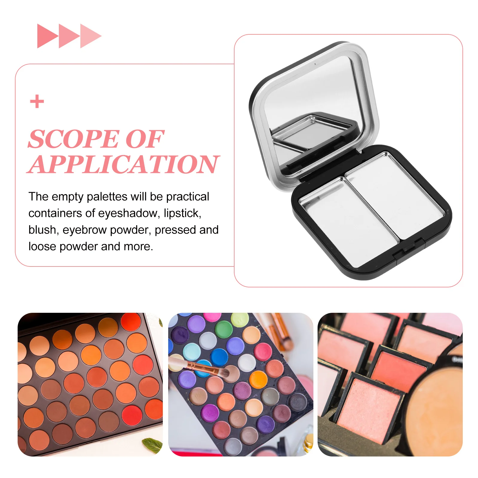 2 Pcs Eye Shadow Box Highlighter Make up Palate Pocket Eyeshadow Palettes Organizer Empty Makeup Iron Cosmetics Lipstick Travel