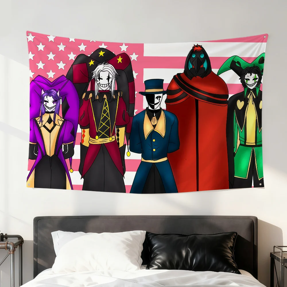 Game Chibi Pierrot H-Harlequin The F-Freak Circus Flag For Room Dorm Party Hogar Living Room Wall Hanging Decor Banner Gift