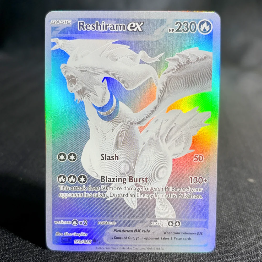 PKM/PTCG Folien-Trinkkarten Pikachu Zekrom Victini Garchomp Reshiram (EX) Sammlung Anime-Karten Geschenkspielzeug