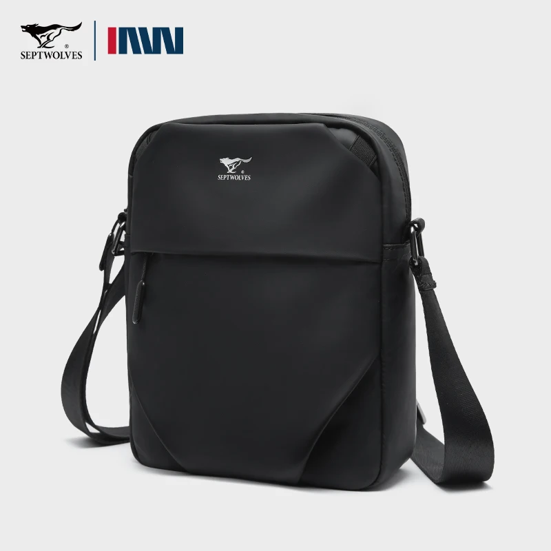 Septwolves Waterproof Crossbody Bag Travel Men Shoulder Bag PVC Leather One Shoulder Backpack With Hidden Magnetic Button Pocket
