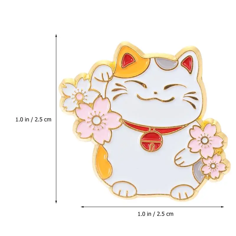 1Pc broszka kot styl japoński broszka kreskówka kot na szczęście przypinka akcesoria do odzieży broszki z kotami DIY biżuteria odzież (losowy styl)