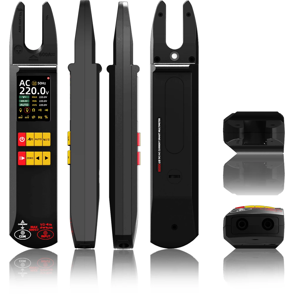 2026 Open-Type Current Multimeter Intelligent Digital Clamp Meter, AC/DC 600A, High-Precision Leakage Detection, USB Voltage