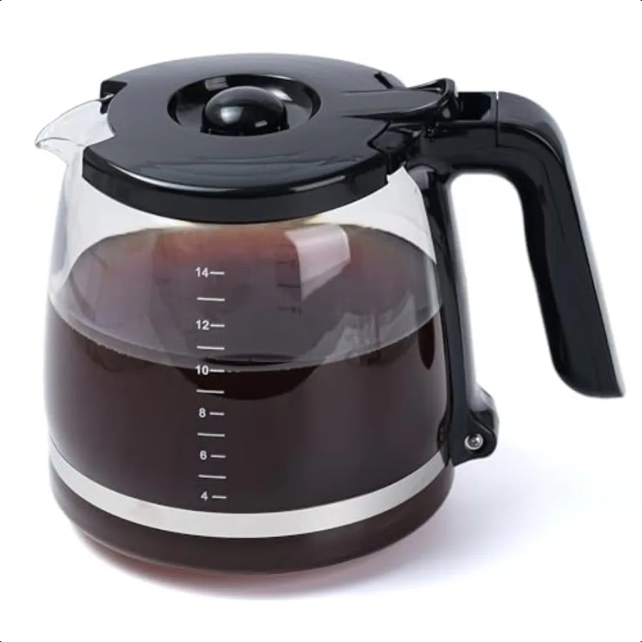 

Replacement Glass Carafe Compatible with Cuisinart Coffee Maker 14Cup Replaces DCC2200RC