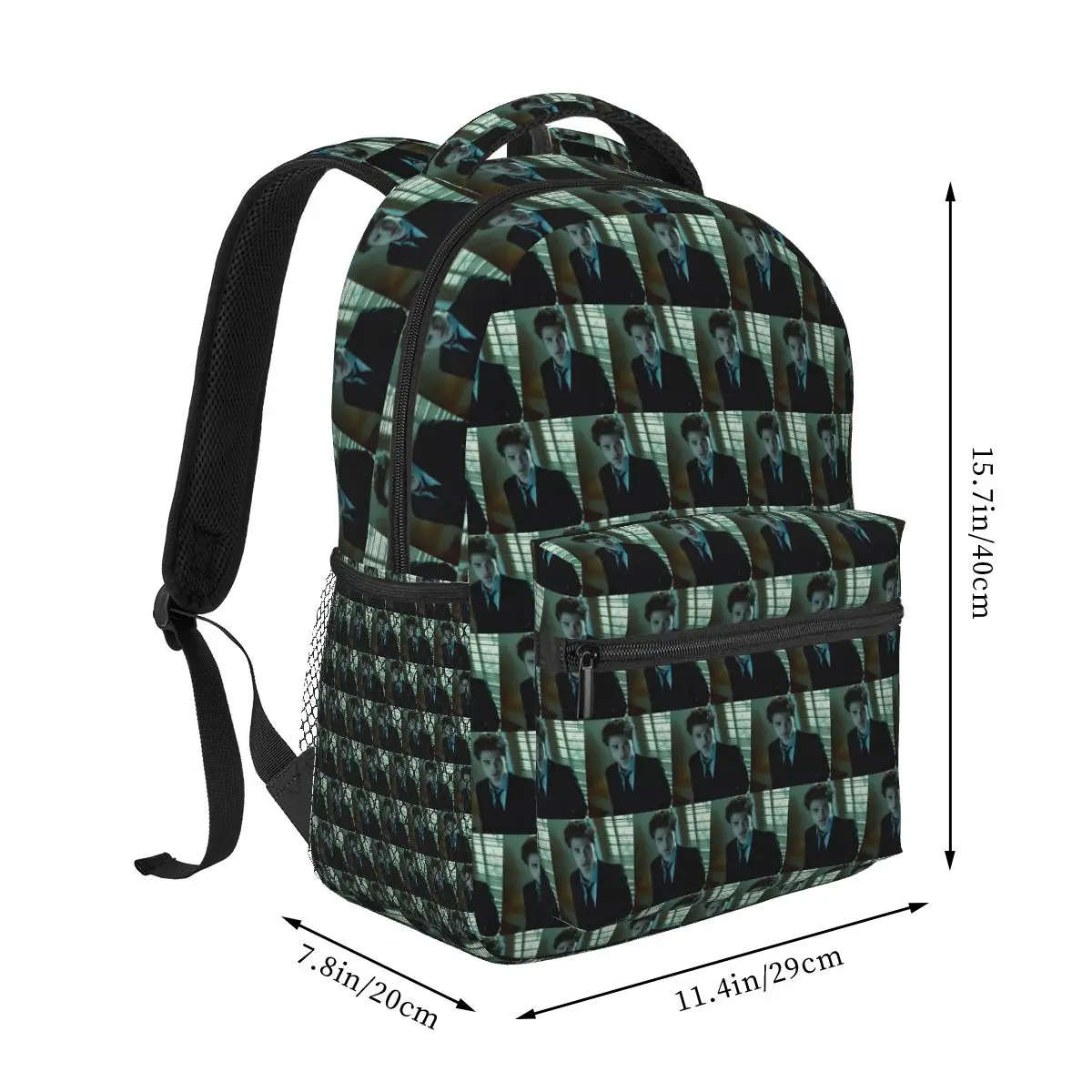 The Twilight Saga Edward Cullen Student Backpack School Bag Hiking Travel Daypack for Boys Girls Fashion Bookbag Shoulder Bags