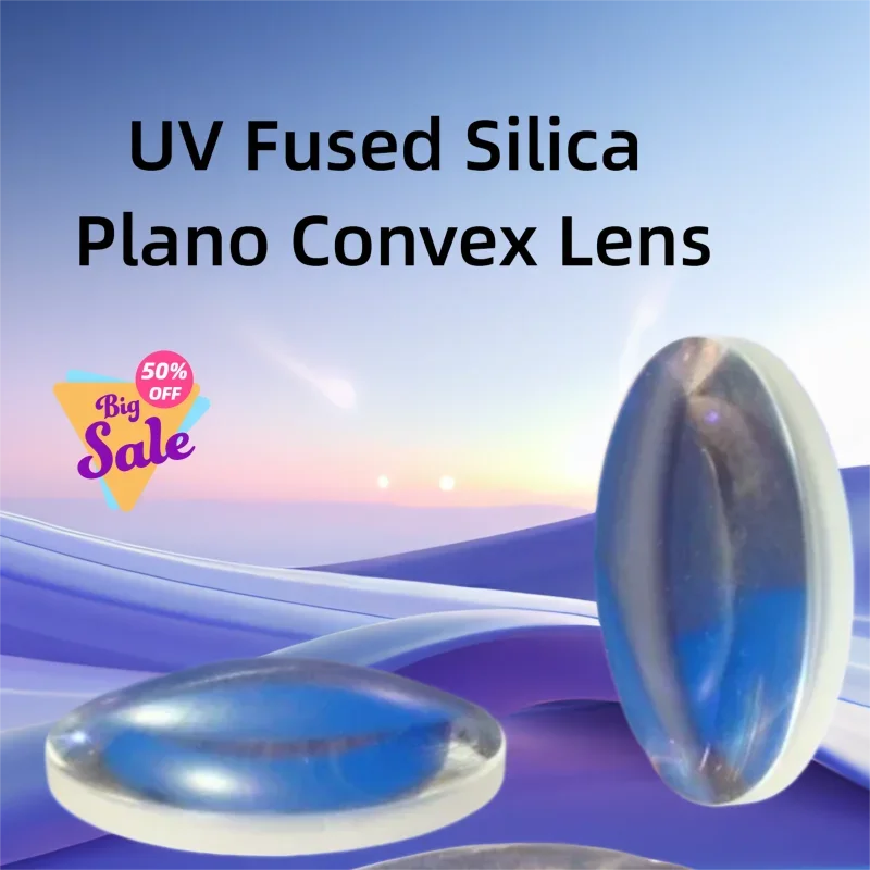 High Precision UV Fused Silica Plano-Convex Lens, 5mm/6mm/8mm/10mm/12.7mm/15mm Diameter Options