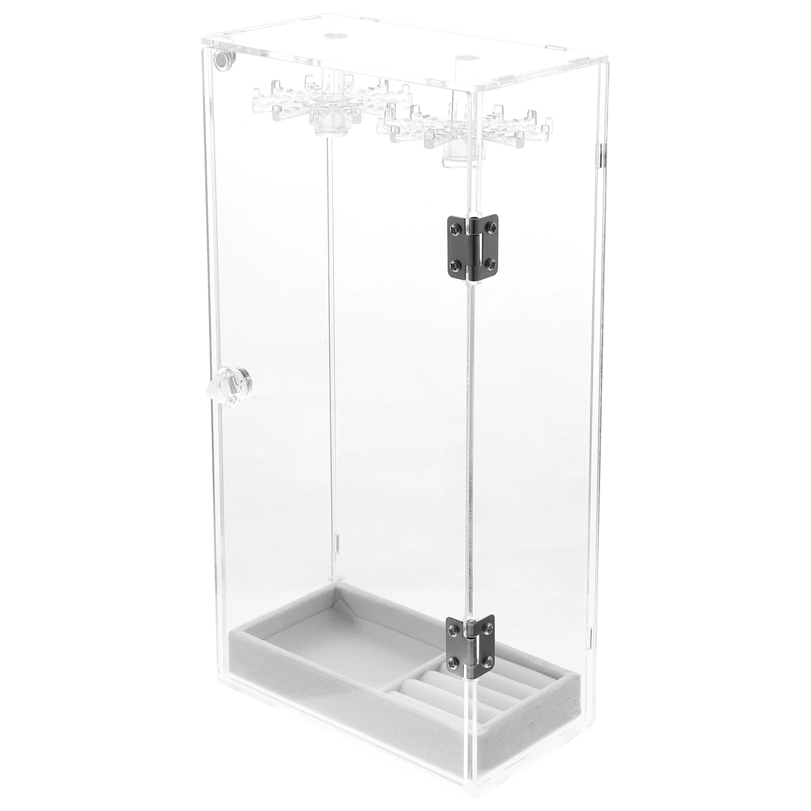 

Transparent Acrylic Necklace Holder 12 Hooks Rotating Jewelry St Display ganizer Storage Box Anti Dust Home Decor