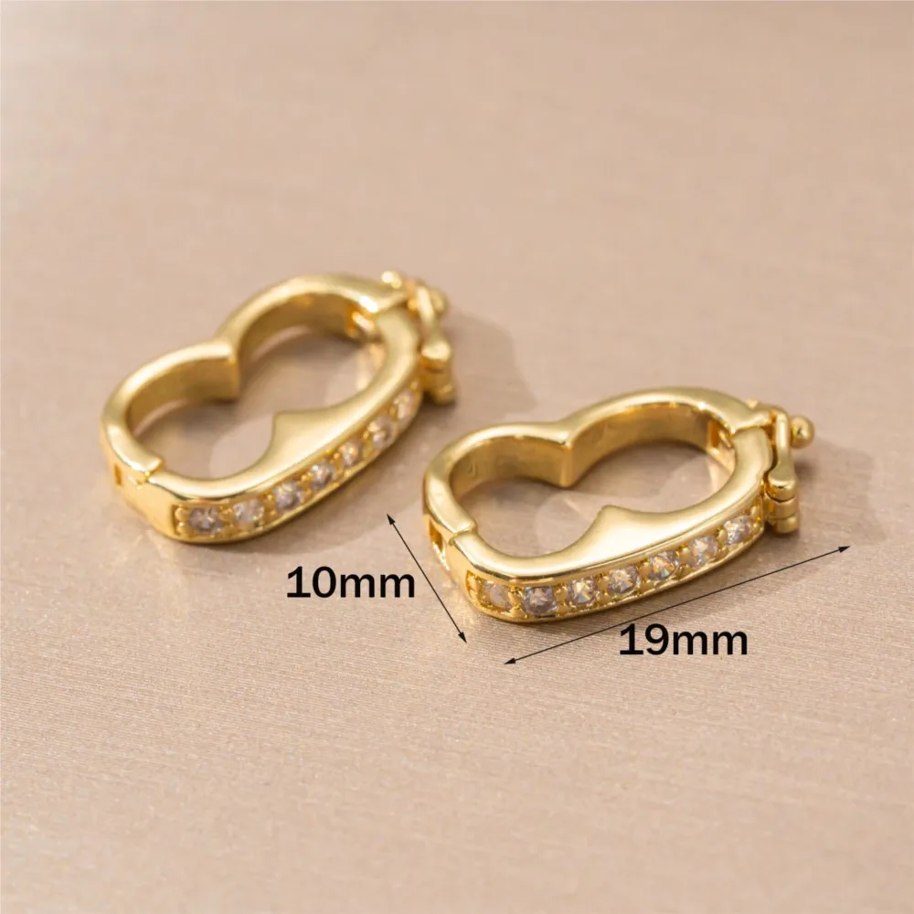 2Pcs 10x19mm Pearl Necklace Shortener Enhancer Clasp For DIY Bracelets Necklace  Jewelry Crafts Making Connector Accessories