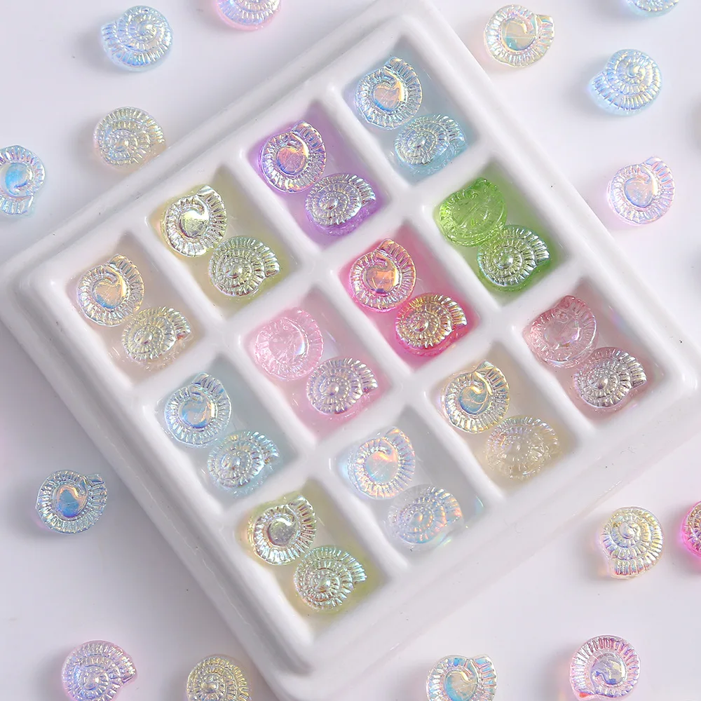 10PCS 12MM Transparente Muschelförmige Glasüberzug Perlen Lose Spacer Perlen für DIY Schmuck Machen Armband Halskette Zubehör