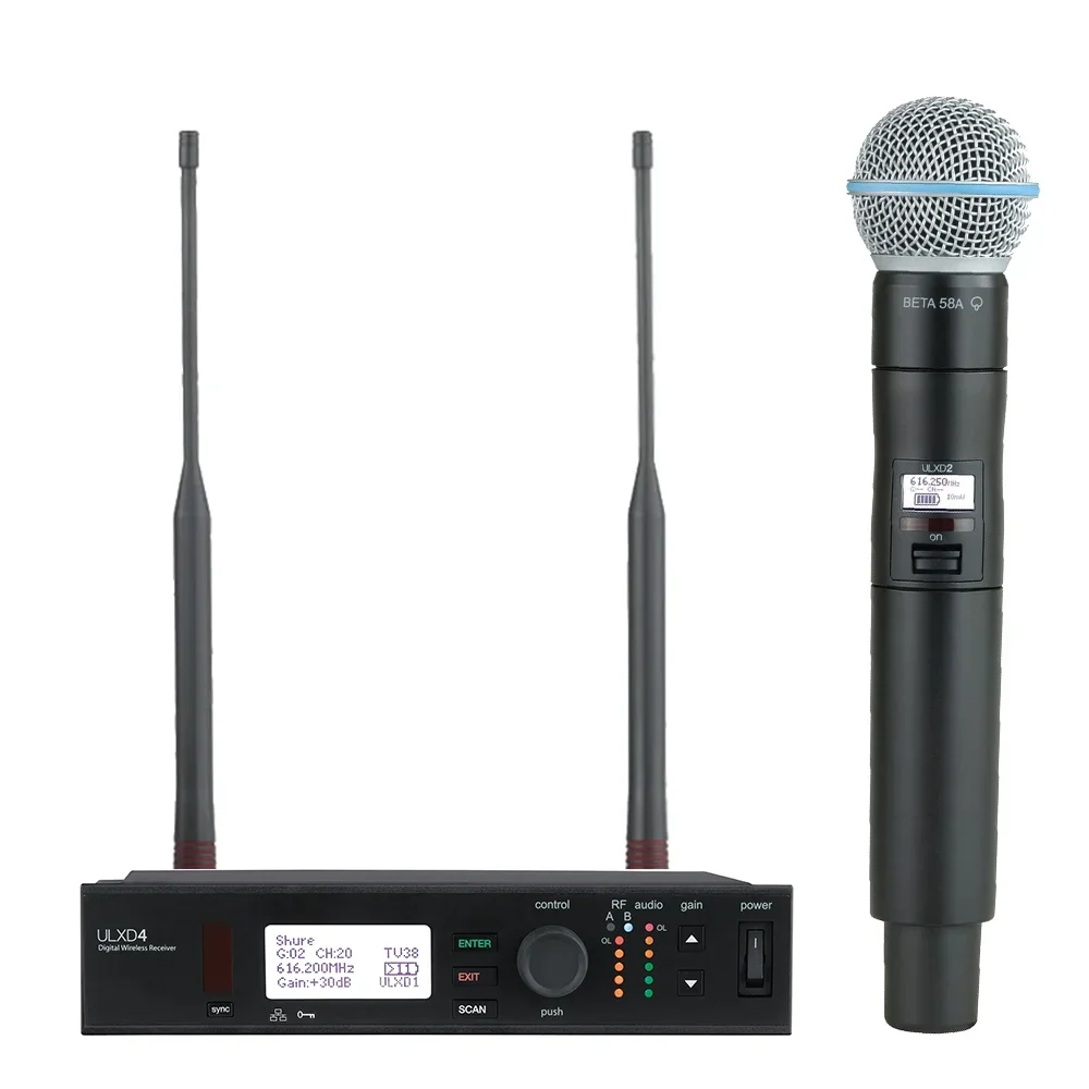 

ULXD4 ULXD4 Beta58a Uhf Handheld Headset Lavalier Microphone Stage Outdoor Performance ULXD4/BETA87A Wireless Microphone