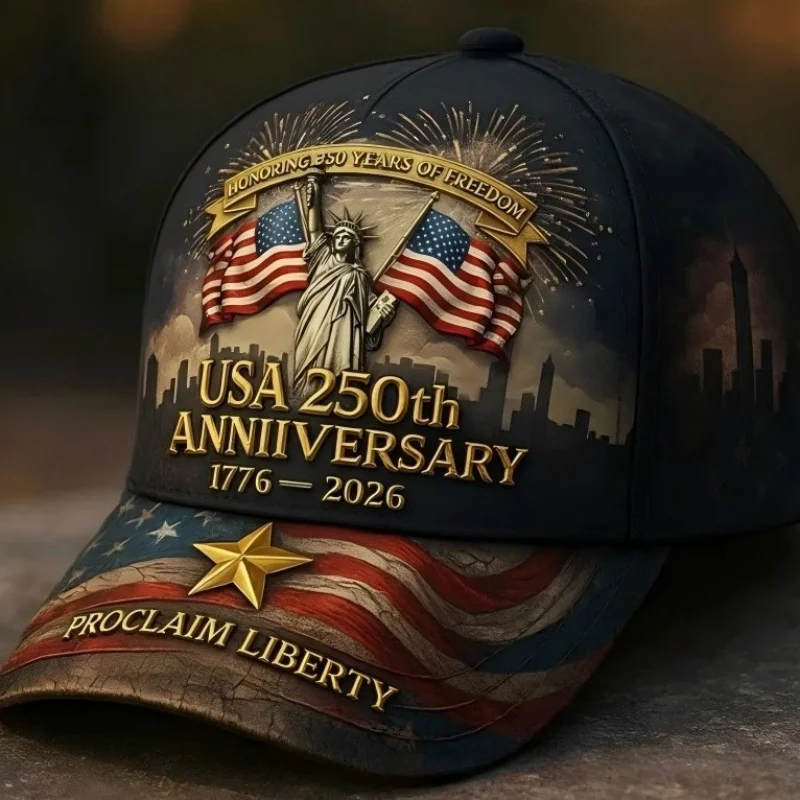 Custom 250th Anniversary Baseball Cap - 2026 U.S. Commemorative Retro Cap Suitable For 250 Years Of History, Adjustable Strap &