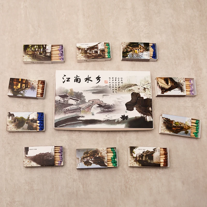 10boxes/pack Chinese Style Ancient Art Creative Nostalgia Old-fashioned Match 4.8cm Outdoor Camping Matches Candle Accessories