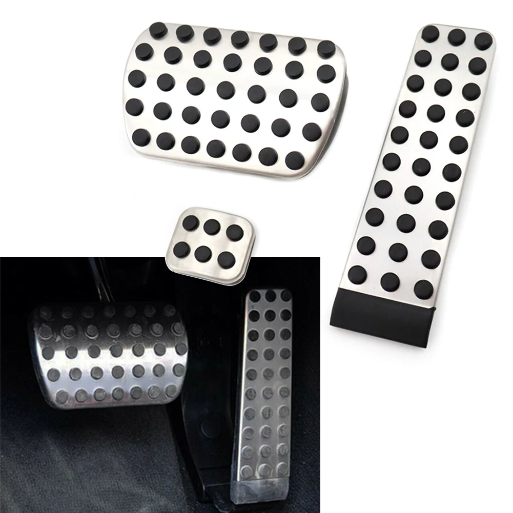 3Pcs/Set Car Gas Brake Rest Pedal Pad Cover Kits For Mercedes-Benz AT S E SL SLK W124 CL CLK G R Class Aluminium