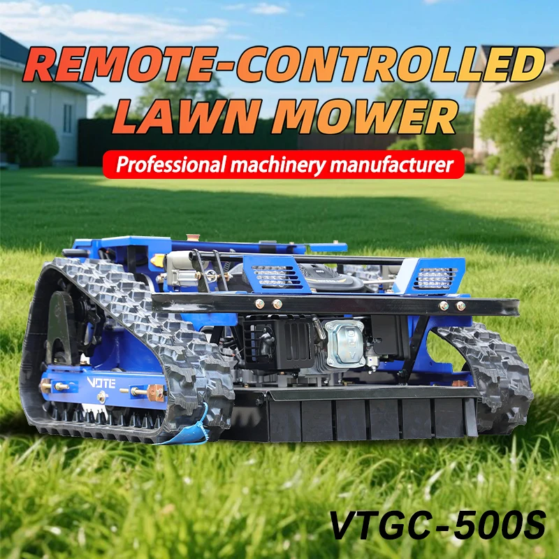

Lawn mower robot Brush cutter High Power Hybrid long-range All Terrain Orchard / Farm / Garden RC Crawler Mower CE customized