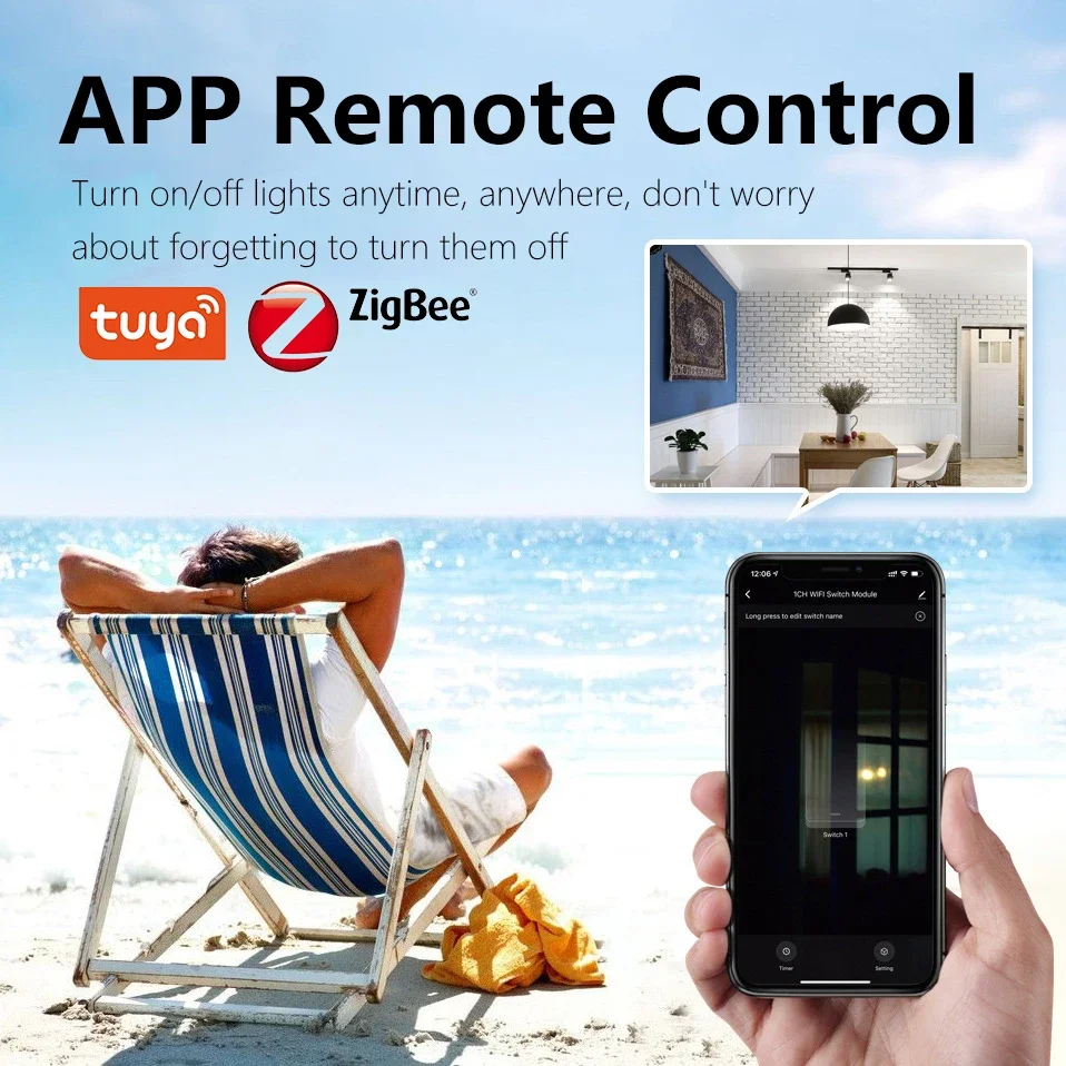 ZSVIOT Tuya WiFi Zigbee Smart Light Switch Module,Dimmer Switch, Curtain switch, Mini DIY Breaker Work for Alexa, google home