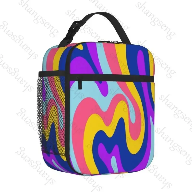 Lunch Bag insulated bag,student thickened waterproof Outdoor Travel Ice Pack, Picnic Bag Geometry Love Heart Shaped