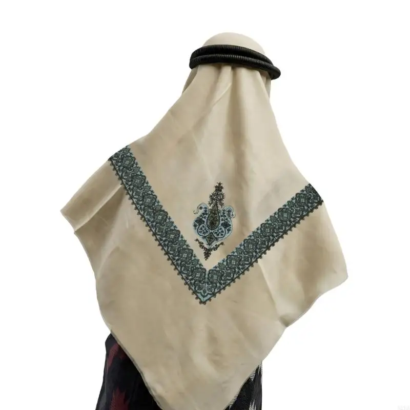 2026 New Stylish Arabic Pattern Scarf For Men Everyday Wear Soft Fabric Breathable Shemagh Shawl For Traditional Cultural Event