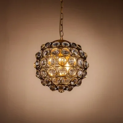 Simig lighting vintage loft led luxury lampara colgante de cristal gold stylish crystal chandelier pendant lamp