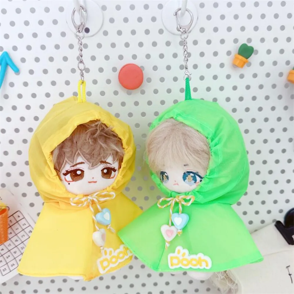 17cm Labubu Raincoat Doll Clothes 10cm 15cm Cotton Doll Starfish Body Sunscreen Suit Yellow Green Raincoat Pendant