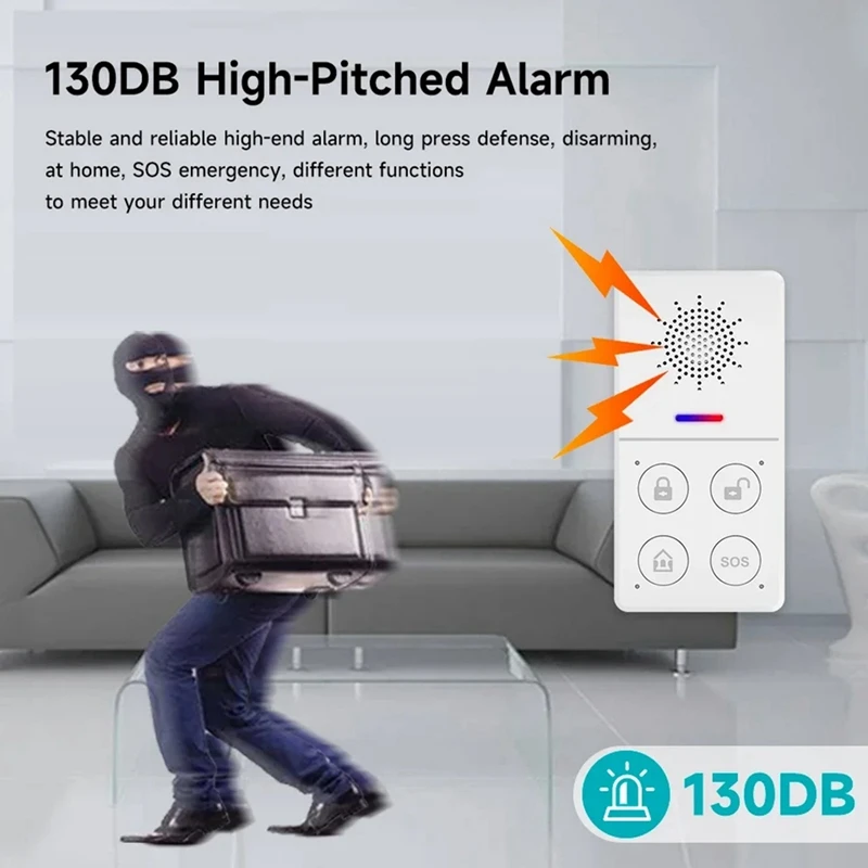 A56G-Tuya Wifi Smart Alarm System 433M Burglar Security Alarm Host Smart Life App Control Wireless Home Alarm Kit Protection