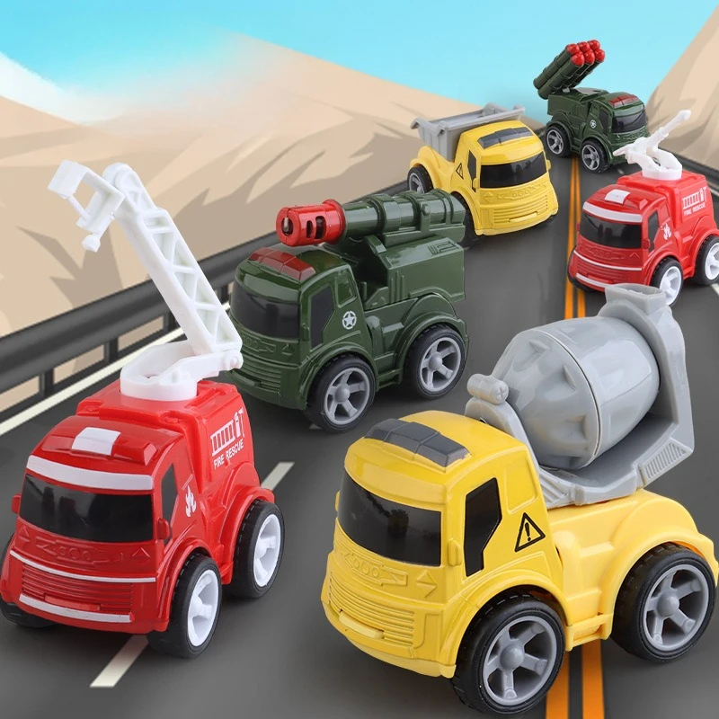 

Children's Toy Car Alloy Inertia Model Q Version Cartoon Toy Car Model Parking Scene