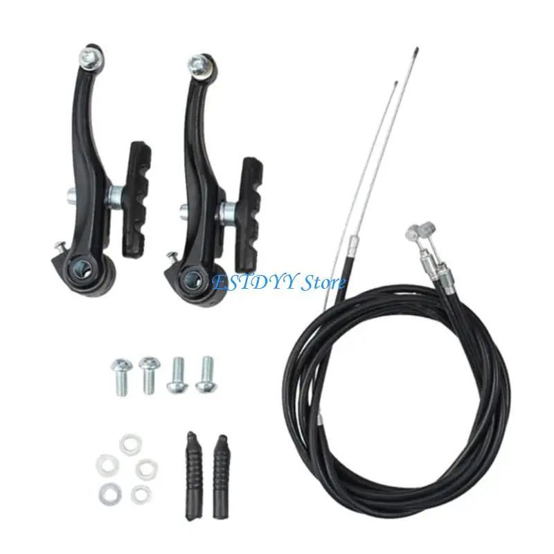 

G6DE Mountain Bike V Brake Front Rear Caliper Set Include Brakes Lever Calipers Bicycles Brake Set Easy Installation