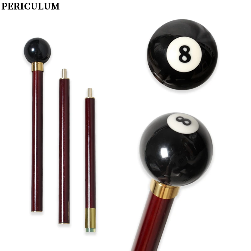 Unique Portable Walking Cane with Detachable Chinese Ironwood Black 8 Ball Handle Decorative Walking Stick for Men And Women