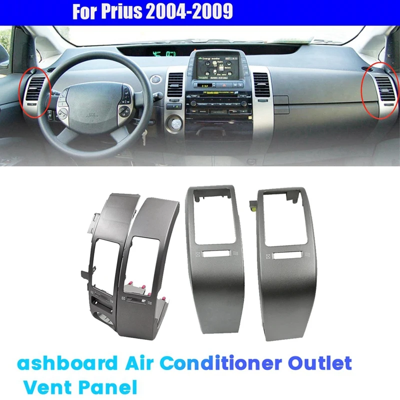 LHD Car Air Conditioner Outlet Penal For Toyota Prius 2004-2009 Dashboard Air Vent Trim Chrome Frame 55680-47020