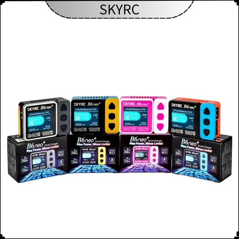 

​ SKYRC B6neo+ Умное зарядное устройство высокой мощности DC240W PD126W Многоязычное балансное зарядное устройство 600 мА XT60/Type-C Компактное зарядное устройство Разрядник