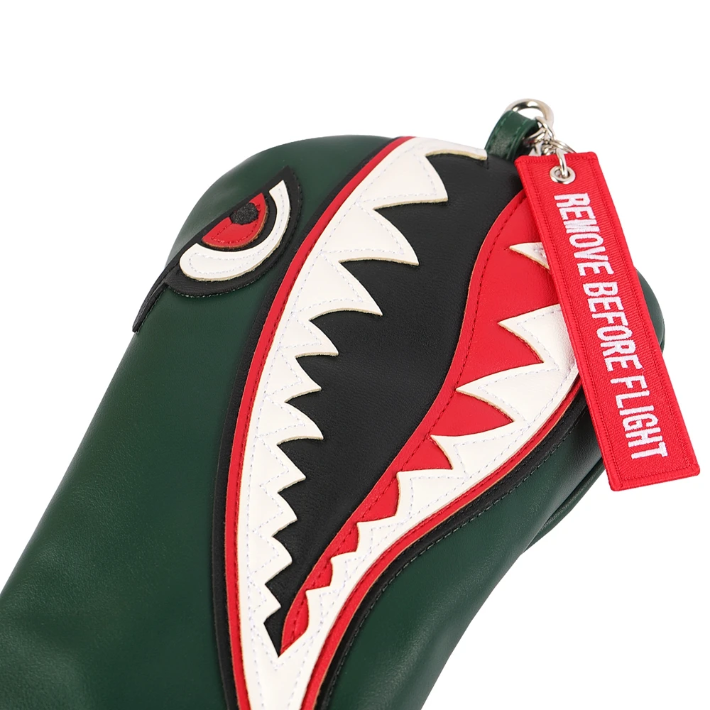 Green PU Leather Shark Design Golf Headcovers Driver Club Cover for TSi  G425 SIM Driver Great Gift