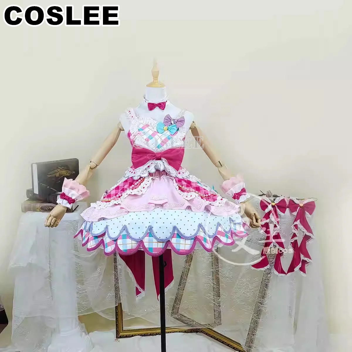 COSLEE Nijino Yume Cosplay Aikatsu Series Costume Lovely Lolita Dress Uniform Women Halloween Party Outfit XS-XXL New