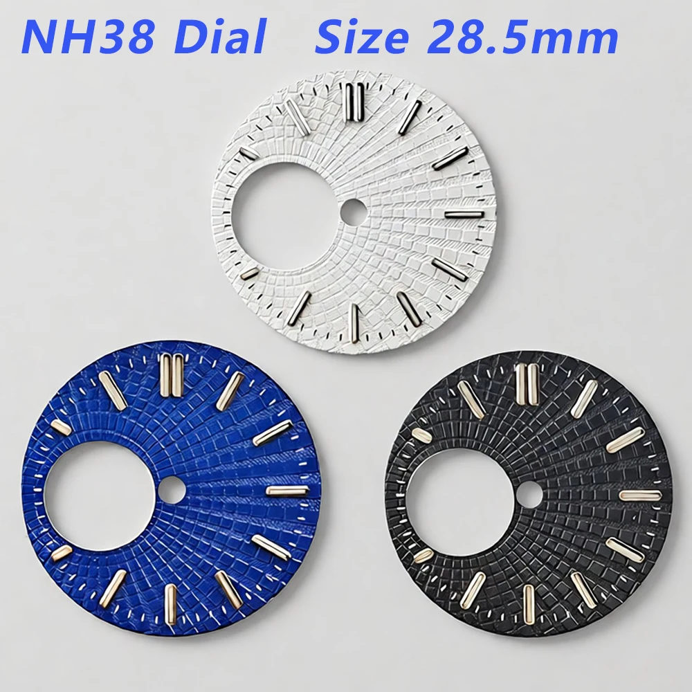 

28.5mm New NH38 Hollowed Out Dial Custom Logo Dial Green Luminous for NH38 Movement Watch Accessories Repair Tools